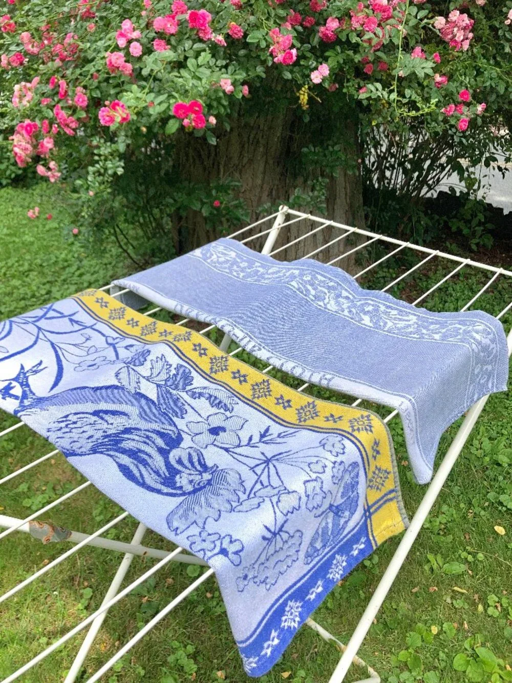 Duo of Jacquard Kitchen Tea/Dish Towels: 1 Liberty of London and 1 Provencal